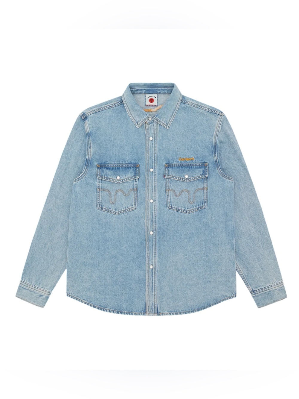 Billionaire Boys Club Ice Cream Running Dog Light Wash Denim Shirt NWT Size S